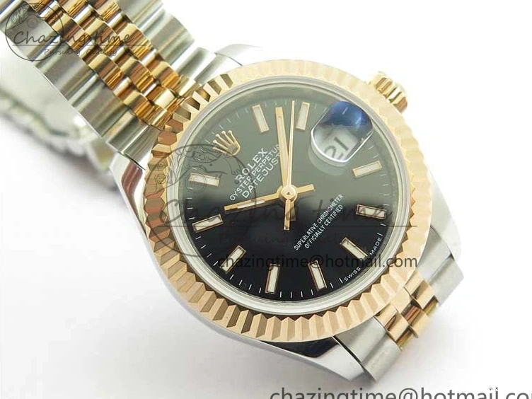 1218 Datejust 28mm 279173 SS RG BP Maker Best Edition Black Dial on SS RG Jubilee Bracelet ETA TopPick 2580